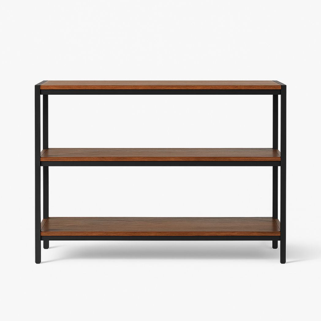 Estantería de Madera y Metal Negra 3 Niveles 100x30x80 cm