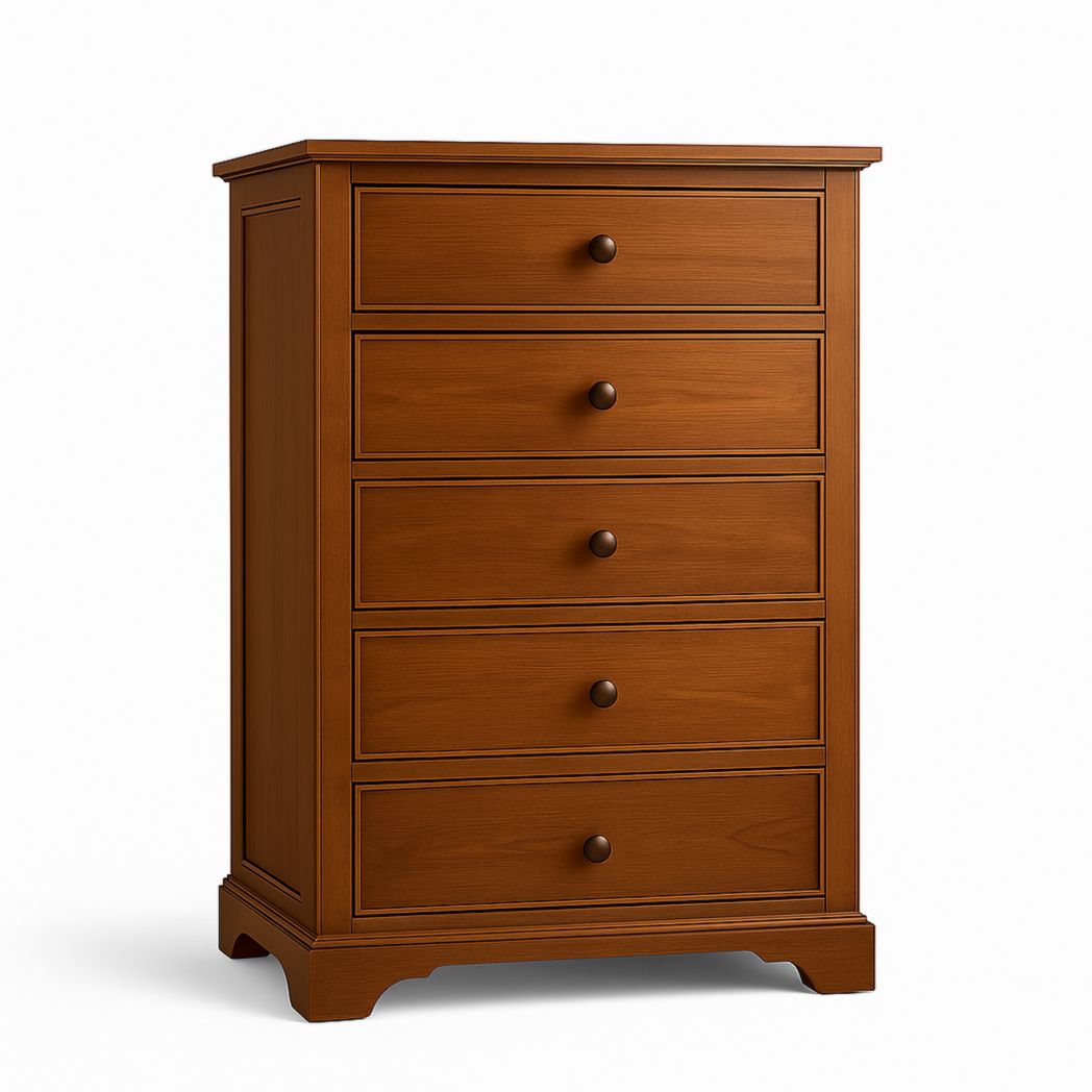 Cómoda de Madera con 5 Cajones Color Marrón 100x80x45 cm