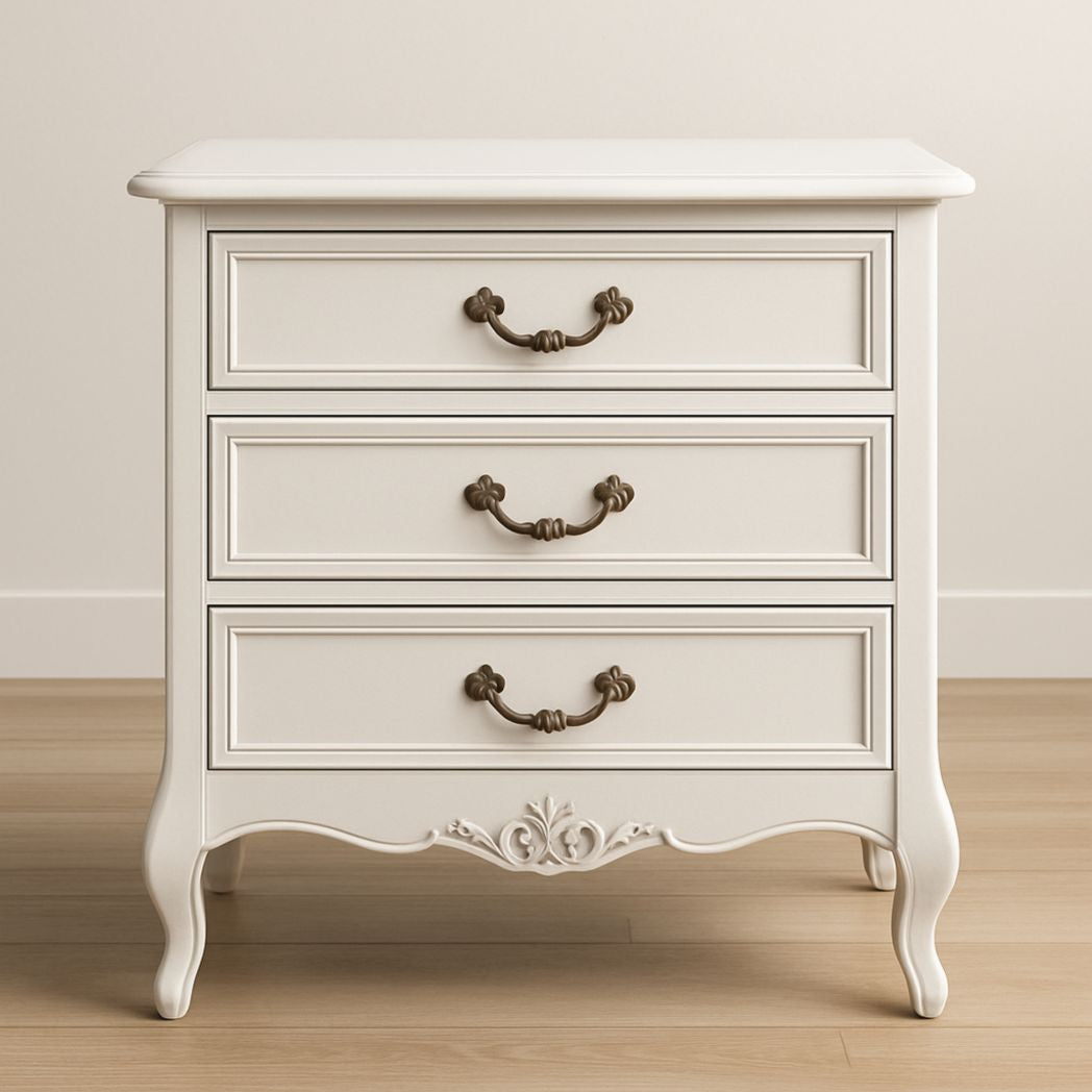 Cómoda de Madera MDF Blanca con 3 Cajones 85x60x40 cm