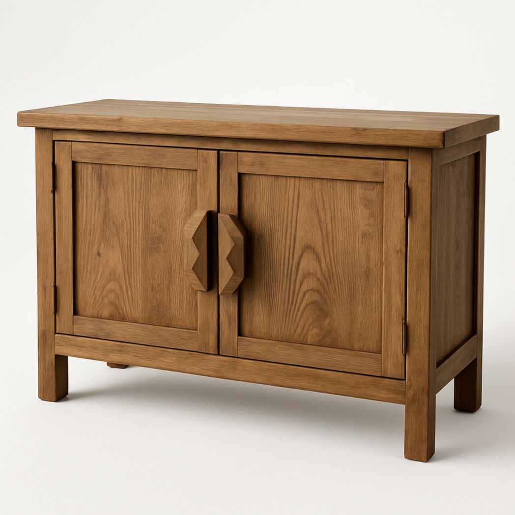 Armario de almacenamiento de madera maciza con dos puertas 120x45x85 cm