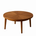 Mesa de centro redonda de madera chapada en roble 80x40 cm