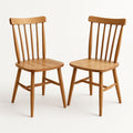 Conjunto de 2 sillas de comedor de madera maciza color madera natural 85x45x50 cm
