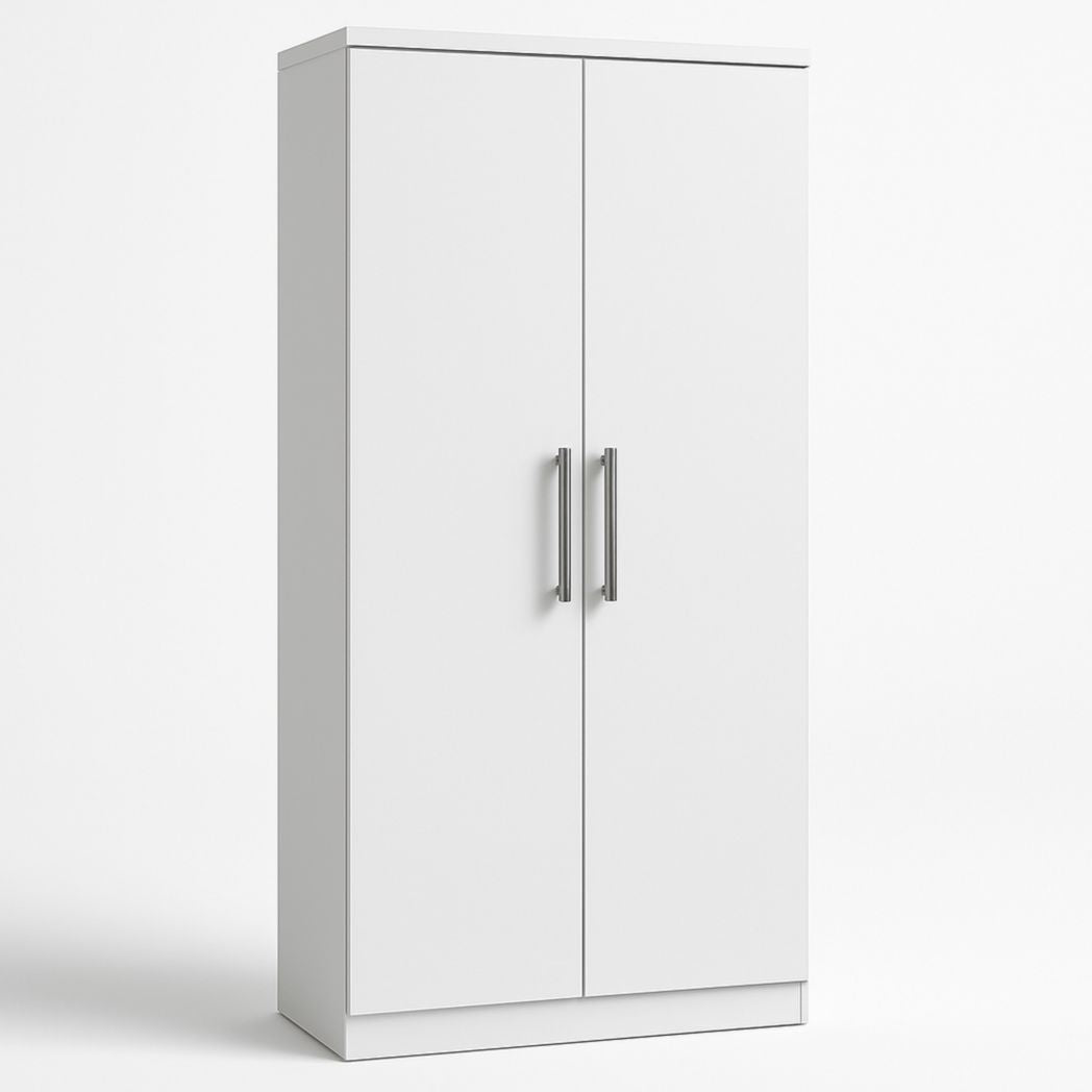 Armario de 2 puertas de madera aglomerada blanco 180x80x50 cm
