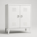 Armario de Almacenamiento Metálico Blanco con Puertas Dobles 90cm x 80cm x 40cm