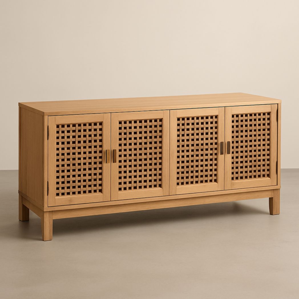 Armario de almacenamiento de madera maciza natural 150x45x80 cm