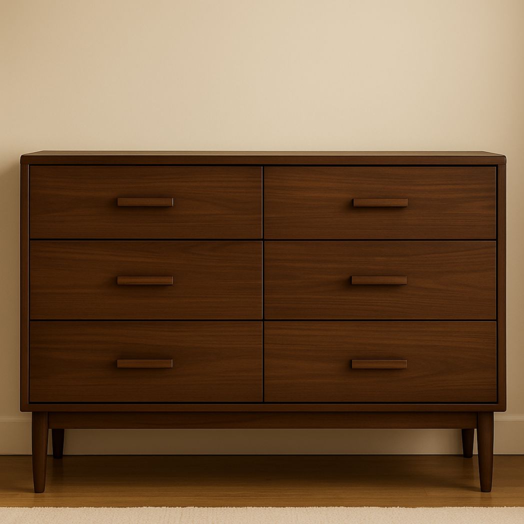 Cómoda de Madera con 6 Cajones Marrón 80cm x 120cm x 45cm