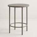 Mesa Auxiliar Redonda de Acero Taupe 55x40 cm