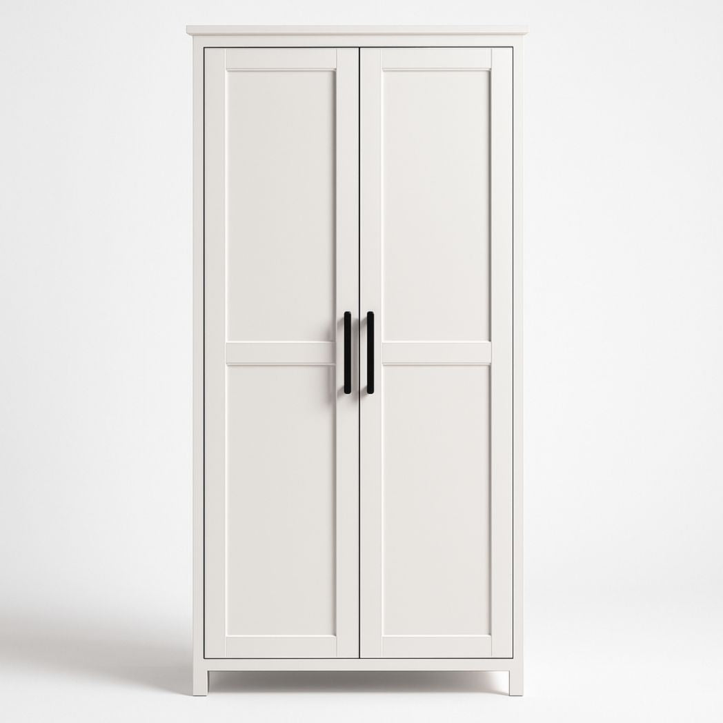 Armario de Almacenamiento de Madera con Dos Puertas Blancas 180x90x45 cm