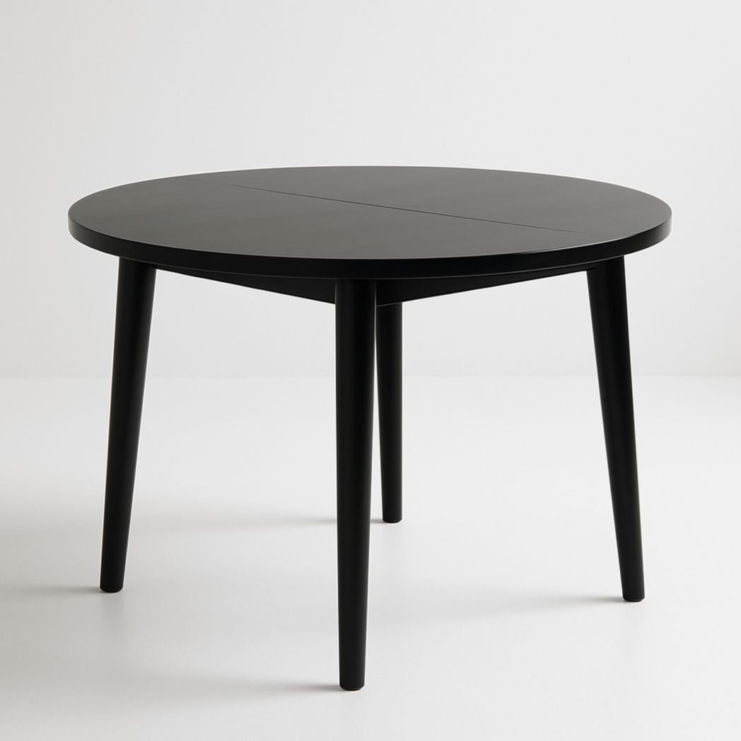 Mesa de comedor redonda de MDF negro 120x75 cm