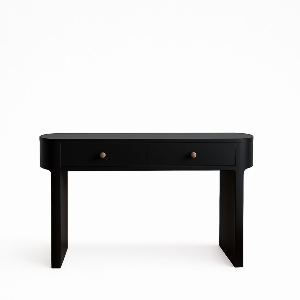 Escritorio de Madera MDF Negro con 2 Cajones 120x45x75 cm