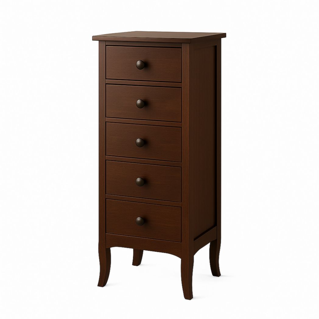 Cajonera de Madera Maciza Marrón con 5 Cajones 120x45x40 cm