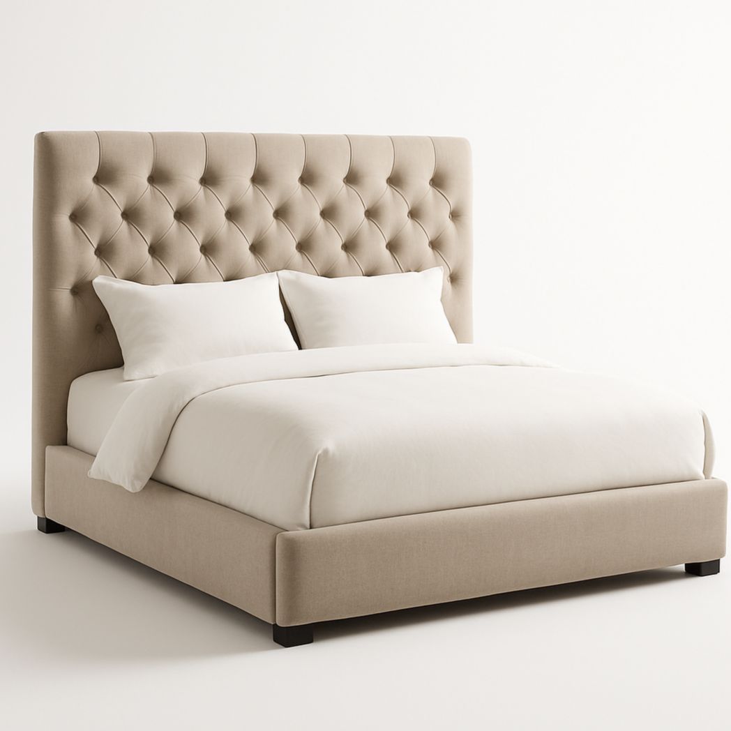 Cabecero Acolchado Beige 200x160x120 cm