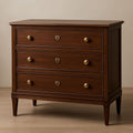 Cómoda de Madera Maciza Marrón con 3 Cajones 80x45x85 cm