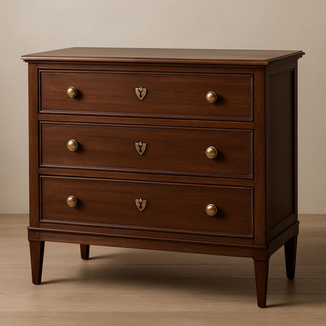 Cómoda de Madera Maciza Marrón con 3 Cajones 80x45x85 cm