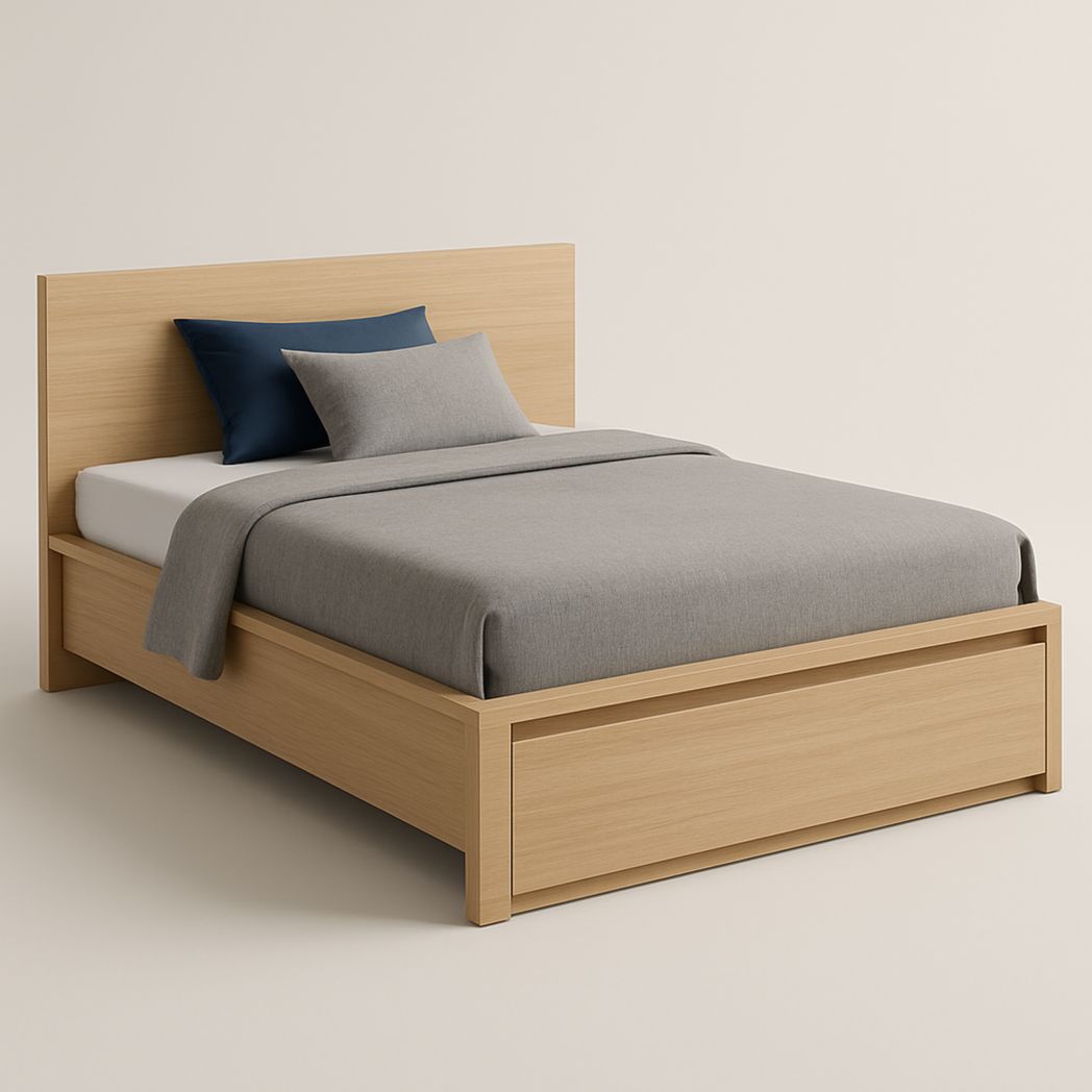 Cama de Madera Maciza Natural 200x150x45 cm