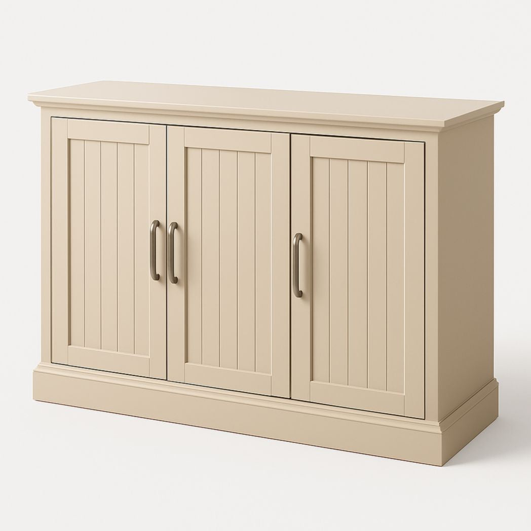 Armario de Madera MDF Beige con 3 Puertas 85x120x40 cm