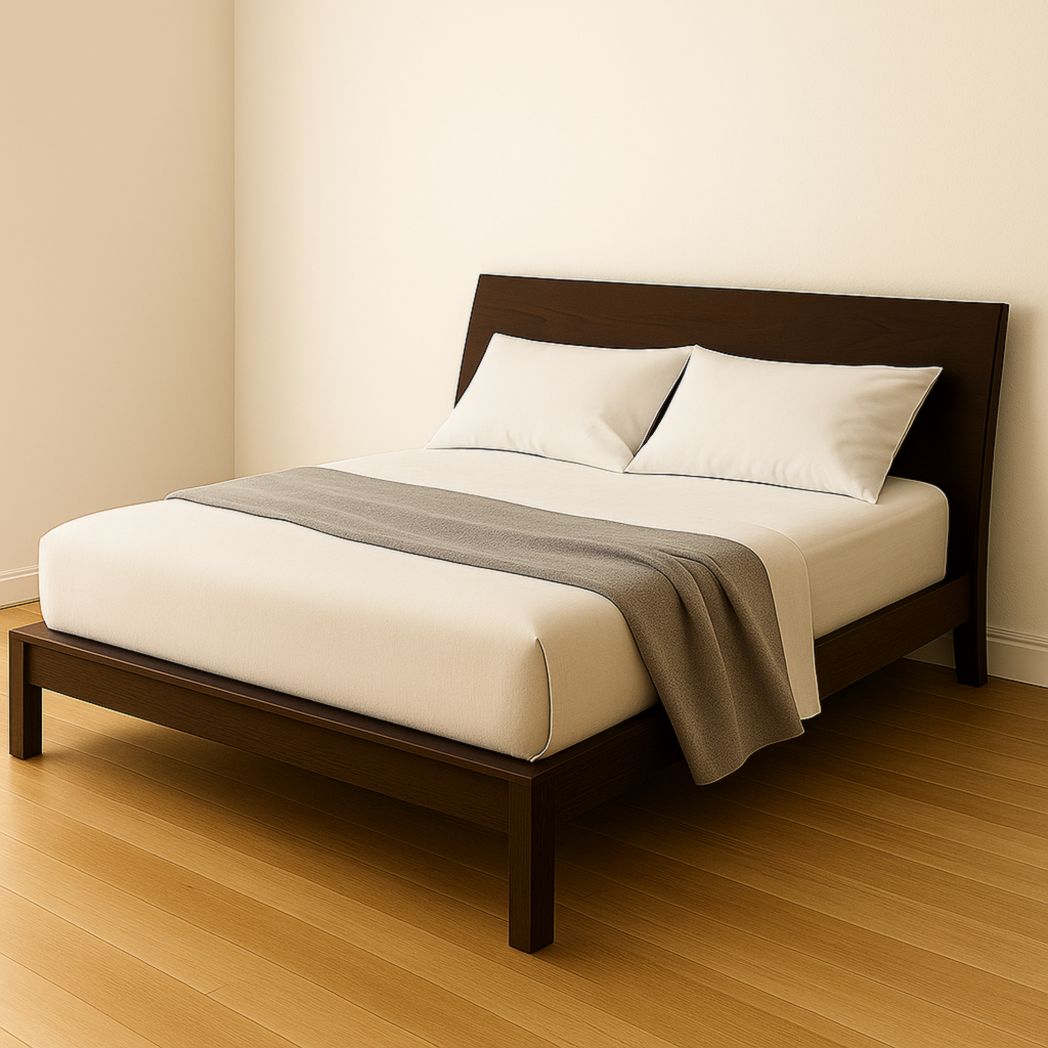 Cama de Matrimonio de Madera Maciza Color Nogal 200x160x90 cm