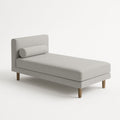 Chaise Longue de Tela Gris Claro con Reposacabezas y Patas de Madera 180x75x85 cm