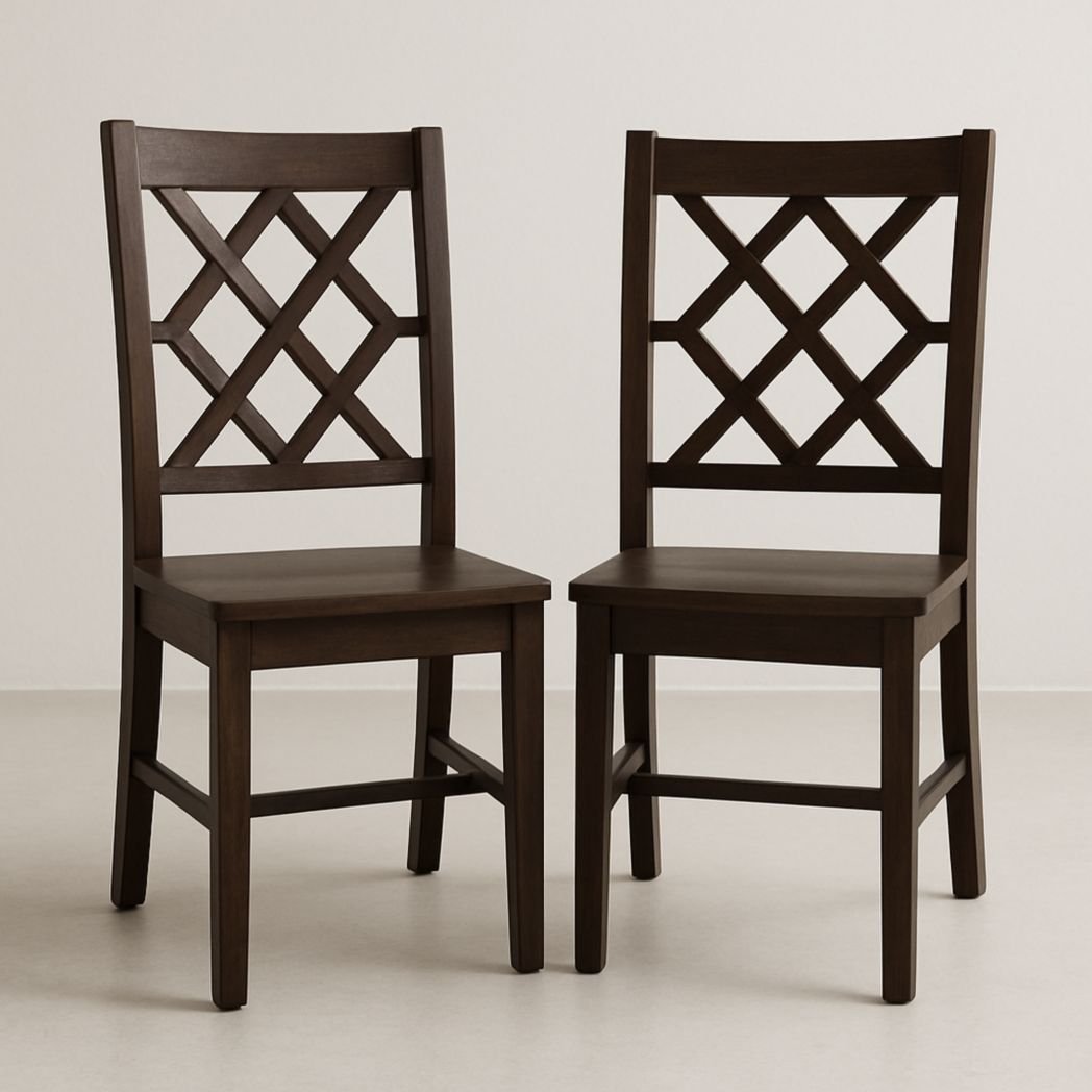 Sillas de Comedor 2 Piezas Madera de Haya Marrón 89.5x45x55 cm